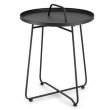 Load image into Gallery viewer, Outdoor Metal Patio End Side Table Weather Resistant with Handle
