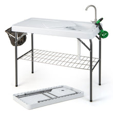 Load image into Gallery viewer, Portable Camping Fish Cleaning Table with Grid Rack and Faucet
