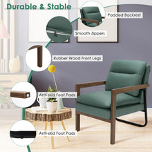 Load image into Gallery viewer, Single Sofa Chair with Extra-Thick Padded Backrest and Seat Cushion-Green
