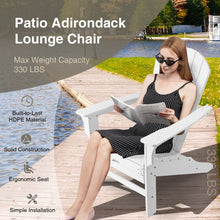 Load image into Gallery viewer, Patio HDPE Adirondack Chair with Retractable Ottoman-White
