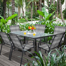 Load image into Gallery viewer, Set of 6 Outdoor PE Wicker Stackable Chairs with Sturdy Steel Frame-Gray
