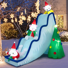 Load image into Gallery viewer, 9 Feet Inflatable Polar Bear Slide Scene Decoration with LED Lights
