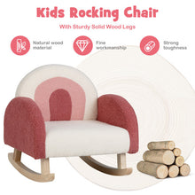 Load image into Gallery viewer, Kids Rocking Chair Children Velvet Upholstered Sofa with Solid Wood Legs-Red
