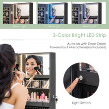 Load image into Gallery viewer, Wall Mounted Jewelry Cabinet with Full-Length Mirror-Black
