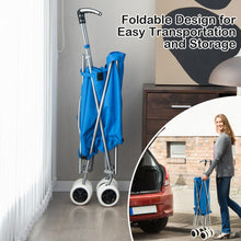 Load image into Gallery viewer, Folding Shopping Utility Cart with Water-Resistant Removable Canvas Bag-Blue
