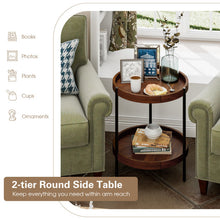 Load image into Gallery viewer, 2-Tier Retro End Table with Bottom Shelf
