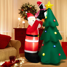 Load image into Gallery viewer, 6 Feet Inflatable Christmas Tree and Santa Claus with LED and Air Blower
