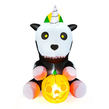 Load image into Gallery viewer, 5 Feet Halloween Inflatable Unicorn Skeleton with Pumpkin Lantern
