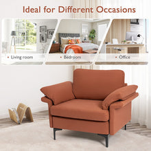 Load image into Gallery viewer, Modern Fabric Accent Armchair with Original Distributed Spring and Armrest Cushions-Rust Red
