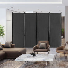 Load image into Gallery viewer, 4-Panel Folding Room Divider 6 Feet Rolling Privacy Screen with Lockable Wheels-Gray
