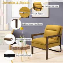 Load image into Gallery viewer, Single Sofa Chair with Extra-Thick Padded Backrest and Seat Cushion-Yellow
