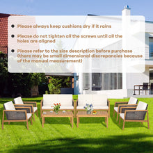 Load image into Gallery viewer, 4 Pieces Patio Rattan Furniture Set with Removable Cushions-White
