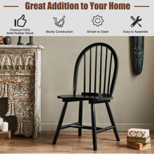 Load image into Gallery viewer, Set of 2 Vintage Windsor Wood Chair with Spindle Back for Dining Room-Black
