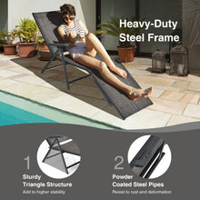 Load image into Gallery viewer, Patio Foldable Chaise Lounge Chair with Backrest and Footrest-Gray
