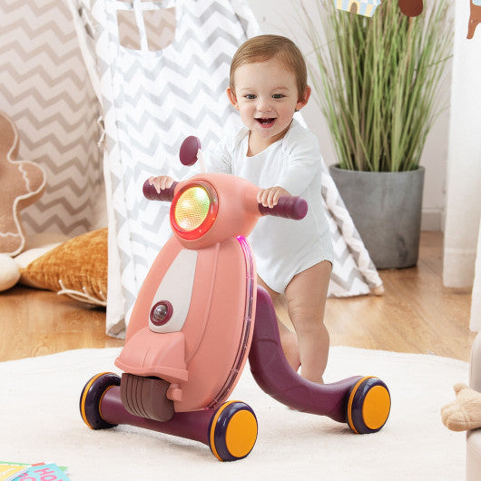 2 in 1 Baby Sit to Stand Learning Walker with Lights and Sounds-Pink