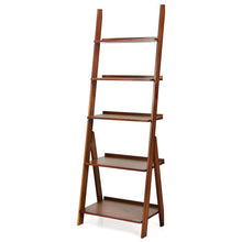 Load image into Gallery viewer, 5-Tier Bamboo Ladder Shelf for Home Use-Brown
