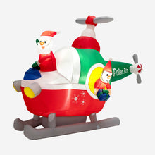 Load image into Gallery viewer, 6 Feet Wide Inflatable Santa Claus Flying a Helicopter with Air Blower
