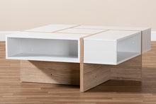 Load image into Gallery viewer, Baxton Studio Rasa Modern and Contemporary Two-Tone White and Oak Finished Wood Coffee Table
