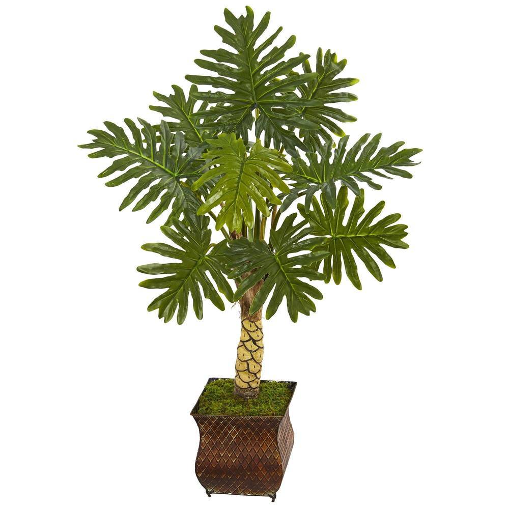 4.5' Monstera Artificial Tree in Metal Planter