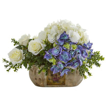 Load image into Gallery viewer, Rose and Hydrangea Artificial Arrangement
