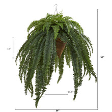 Load image into Gallery viewer, 50&quot; Giant Boston Fern Artificial Plant in Hanging Cone
