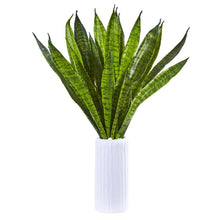 Load image into Gallery viewer, 22&quot; Sansevieria Artificial Plant in White Vase
