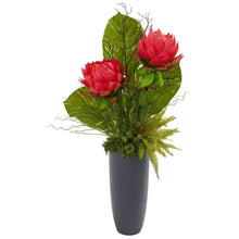 Load image into Gallery viewer, 44&quot; Musella, Succulent and Grass Artificial Plant in Gray Planter
