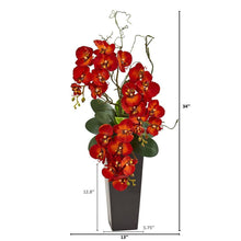 Load image into Gallery viewer, Autumn Phalaenopsis Artificial Arrangement in Black Vase
