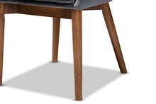 Load image into Gallery viewer, Baxton Studio Gilmore Modern and Contemporary Grey Velvet Fabric Upholstered and Walnut Brown Finished Wood 2-Piece Dining Chair Set Set
