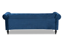Load image into Gallery viewer, Baxton Studio Emma Traditional and Transitional Navy Blue Velvet Fabric Upholstered and Button Tufted Chesterfield Sofa
