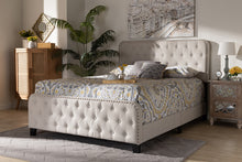 Load image into Gallery viewer, Baxton Studio Annalisa Modern Transitional Beige Fabric Upholstered Button Tufted King Size Panel Bed
