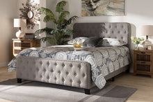 Load image into Gallery viewer, Baxton Studio Annalisa Modern Transitional Grey Fabric Upholstered Button Tufted Queen Size Panel Bed
