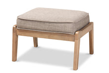 Load image into Gallery viewer, Baxton Studio Sigrid Mid-Century Modern Light Grey Fabric Upholstered Antique Oak Finished Wood Ottoman

