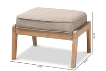 Load image into Gallery viewer, Baxton Studio Sigrid Mid-Century Modern Light Grey Fabric Upholstered Antique Oak Finished Wood Ottoman
