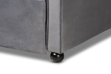Load image into Gallery viewer, Baxton Studio Freda Transitional and Contemporary Grey Velvet Fabric Upholstered and Button Tufted Full Size Daybed with Trundle
