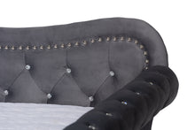 Load image into Gallery viewer, Baxton Studio Abbie Traditional and Transitional Grey Velvet Fabric Upholstered and Crystal Tufted Full Size Daybed with Trundle
