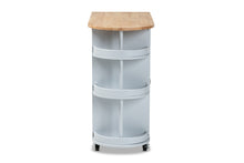 Load image into Gallery viewer, Baxton Studio Donnie Coastal and Farmhouse Two-Tone Light Grey and Natural Finished Wood Kitchen Storage Cart
