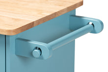 Load image into Gallery viewer, Baxton Studio Liona Modern and Contemporary Sky Blue Finished Wood Kitchen Storage Cart
