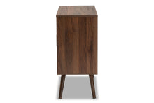 Load image into Gallery viewer, Baxton Studio Leena Mid-Century Modern Two-Tone White and Walnut Brown Finished Wood 3-Drawer Sideboard Buffet
