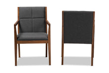 Load image into Gallery viewer, Baxton Studio Theresa Dark Grey and Walnut Effect 2-Piece Chair Set
