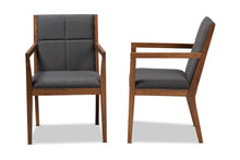 Load image into Gallery viewer, Baxton Studio Theresa Dark Grey and Walnut Effect 2-Piece Chair Set
