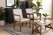 Load image into Gallery viewer, Baxton Studio Theresa Greige and Walnut Effect 2-Piece Chair Set
