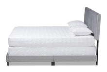 Load image into Gallery viewer, Baxton Studio Clare Glam and Luxe Grey Velvet Fabric Upholstered King Size Panel Bed with Channel Tufted Headboard
