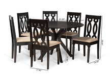 Load image into Gallery viewer, Baxton Studio Callie Modern and Contemporary Sand Fabric Upholstered and Dark Brown Finished Wood 7-Piece Dining Set
