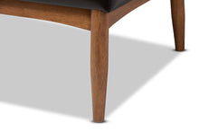 Load image into Gallery viewer, Baxton Studio Arvid Mid-Century Modern Dark Brown Faux Leather Upholstered 2-Piece Wood Dining Nook Banquette Set
