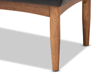 Load image into Gallery viewer, Baxton Studio Arvid Mid-Century Modern Dark Brown Faux Leather Upholstered Wood Dining Bench
