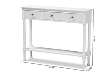 Load image into Gallery viewer, Baxton Studio Calvin Classic and Traditional French Farmhouse White Finished Wood 3-Drawer Entryway Console Table
