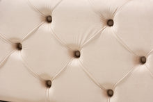 Load image into Gallery viewer, Baxton Studio Jasmine Modern Contemporary Glam and Luxe Beige Velvet Fabric Upholstered Button Tufted Bench Ottoman
