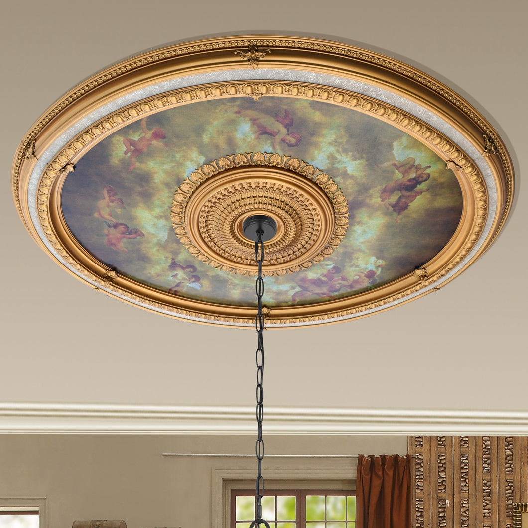 Classical Large Oval Chandelier Ceiling Medallion 79 inches