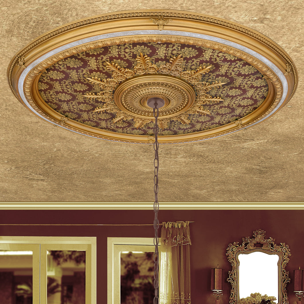 Brocade Oval Chandelier Ceiling Medallion 79 inches
